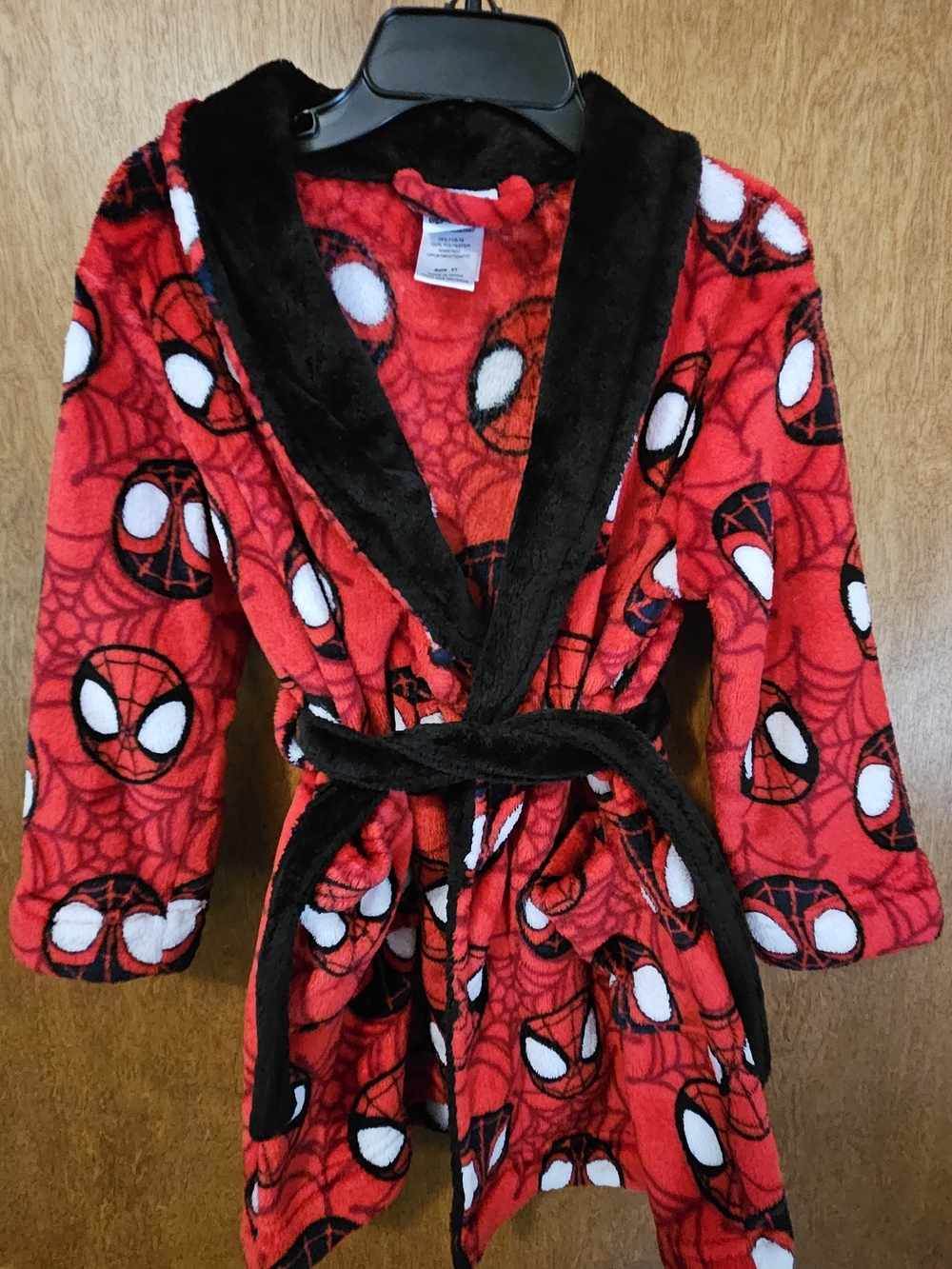Marvel Kids Red and Black Spider-Man Hooded Robe